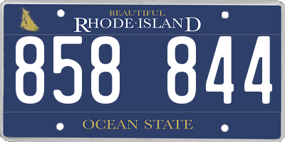 RI license plate 858844