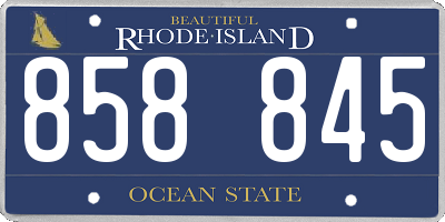 RI license plate 858845