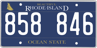 RI license plate 858846