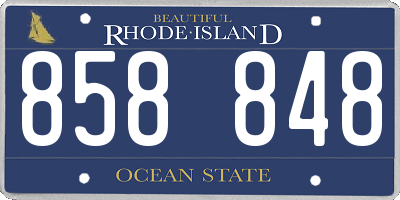 RI license plate 858848