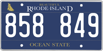 RI license plate 858849