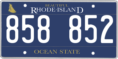 RI license plate 858852