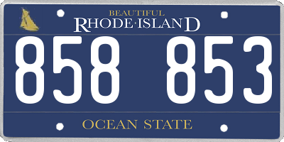 RI license plate 858853