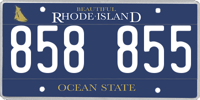 RI license plate 858855