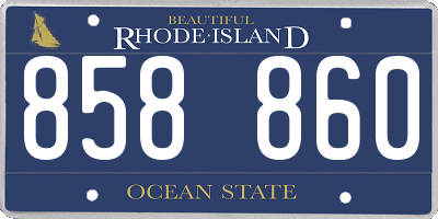RI license plate 858860