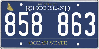 RI license plate 858863