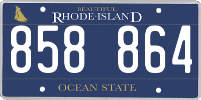 RI license plate 858864