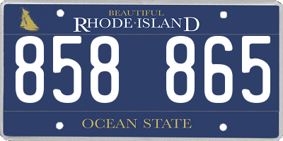 RI license plate 858865