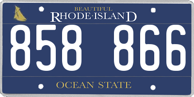 RI license plate 858866