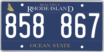 RI license plate 858867