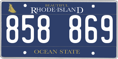 RI license plate 858869