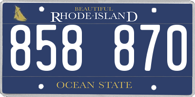 RI license plate 858870
