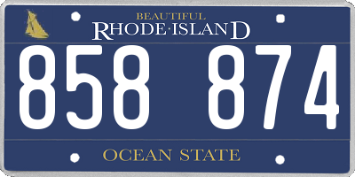 RI license plate 858874