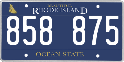 RI license plate 858875