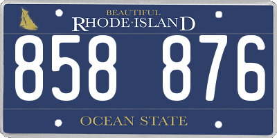 RI license plate 858876
