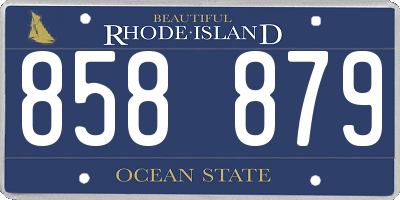 RI license plate 858879