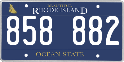 RI license plate 858882