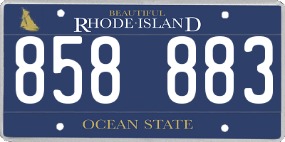 RI license plate 858883