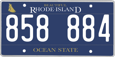 RI license plate 858884