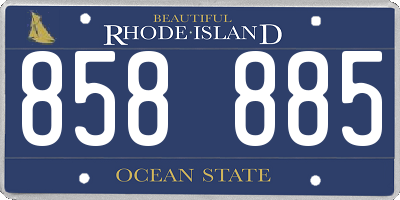 RI license plate 858885