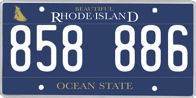 RI license plate 858886