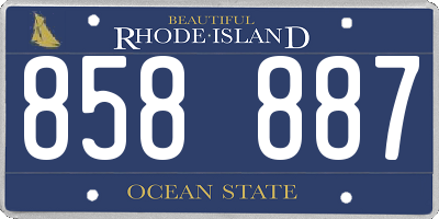 RI license plate 858887