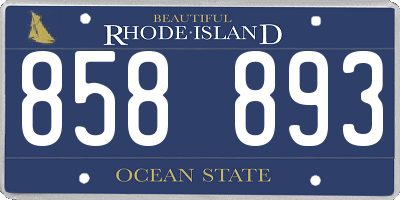 RI license plate 858893