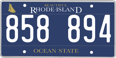 RI license plate 858894