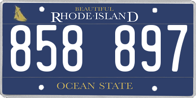 RI license plate 858897