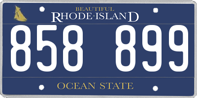 RI license plate 858899