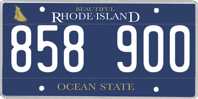 RI license plate 858900