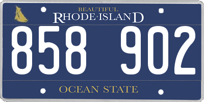 RI license plate 858902
