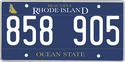 RI license plate 858905