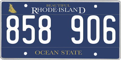 RI license plate 858906