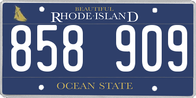 RI license plate 858909