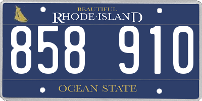RI license plate 858910