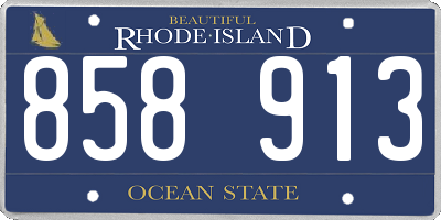 RI license plate 858913