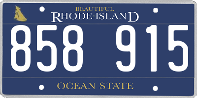 RI license plate 858915