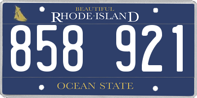 RI license plate 858921