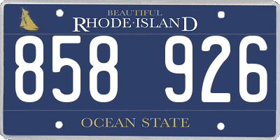 RI license plate 858926
