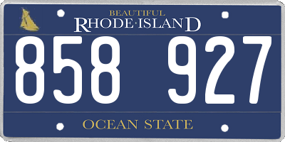 RI license plate 858927