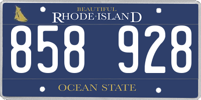 RI license plate 858928