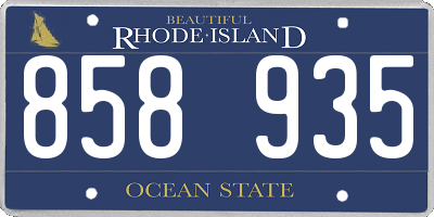 RI license plate 858935