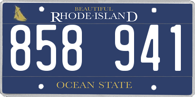 RI license plate 858941