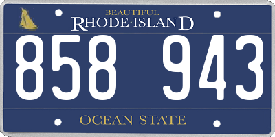 RI license plate 858943