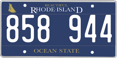 RI license plate 858944