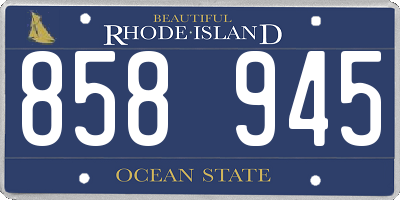 RI license plate 858945