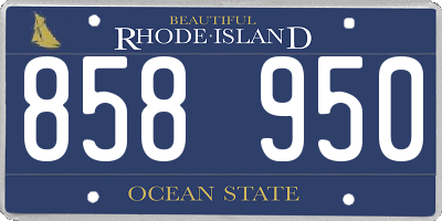 RI license plate 858950