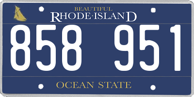 RI license plate 858951