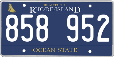 RI license plate 858952